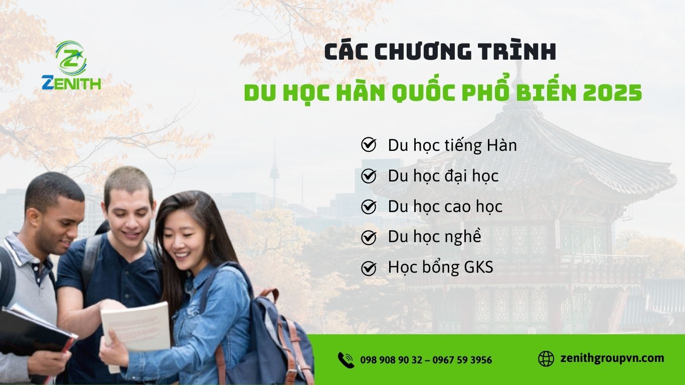 Các Chương Trình Du Học Hàn Quốc Phổ Biến 2025