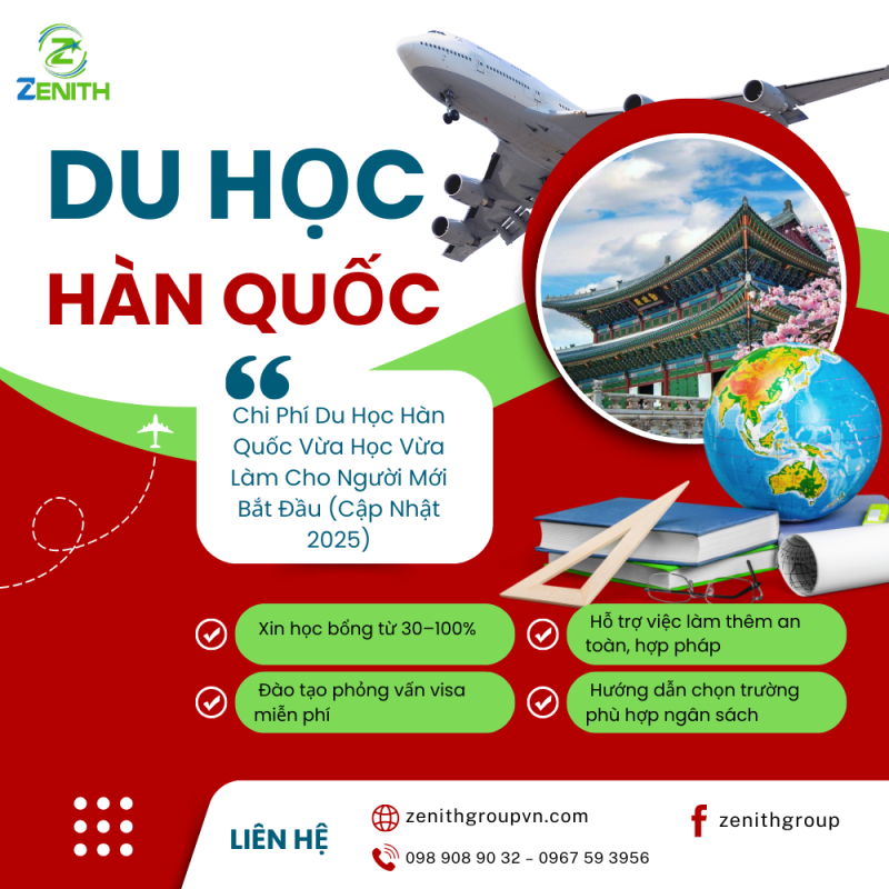 chi phí du học hàn quốc vừa học vừa làm